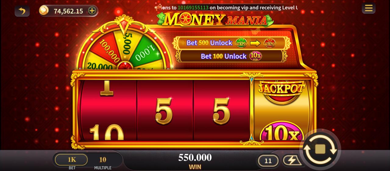 Money Mania jackpot wheel screenshot Pakistan