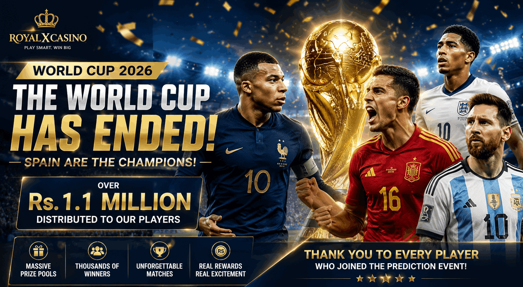 World Cup 2026 Comes to an End: Royal x Casino Players Shared Over Rs. 1.1 Million in Knockout Stage Prediction Rewards